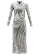 Matchesfashion.com Racil - Camille Gathered Mirrored Metallic-jersey Dress - Womens - Silver