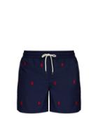 Matchesfashion.com Polo Ralph Lauren - Embroidered Polo Player Swim Shorts - Mens - Navy