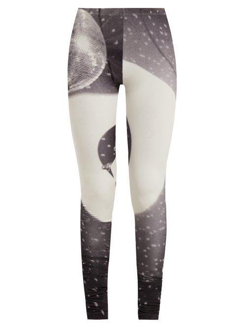 Matchesfashion.com Mm6 Maison Margiela - Disco Print Leggings - Womens - Grey Multi