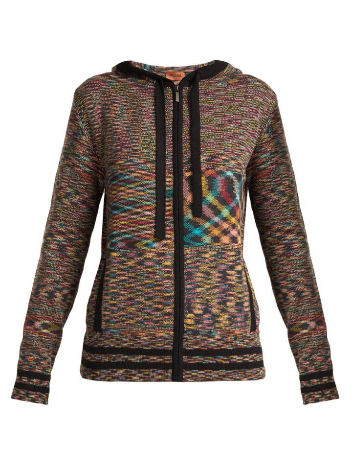 Missoni Intarsia-knit Cashmere Hooded Cardigan