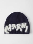 Marni - Shetland-wool Logo Beanie - Mens - Navy