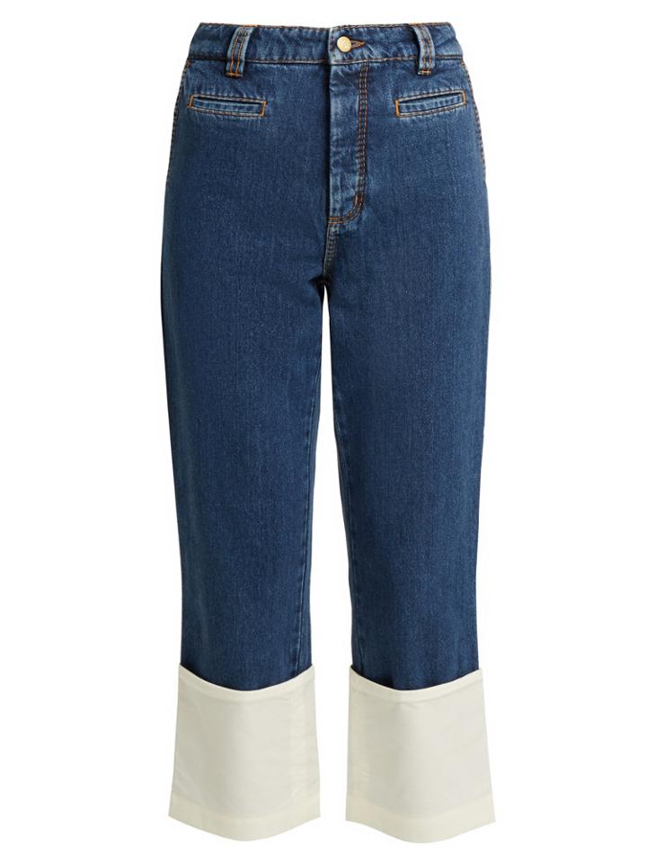 Loewe High-rise Contrast-cuff Fisherman Jeans