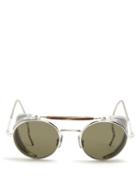 Matchesfashion.com Thom Browne - Round Frame Sunglasses - Mens - Silver