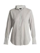 Matchesfashion.com Nili Lotan - Nola Cotton Twill Shirt - Womens - Light Blue