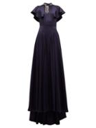 Matchesfashion.com Prada - Crystal Embellished Satin Gown - Womens - Navy