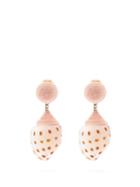 Matchesfashion.com Rebecca De Ravenel - Ophelia Shell Clip On Earrings - Womens - Pink