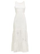 Matchesfashion.com Sir - Alena Broderie-anglaise Open-back Linen Dress - Womens - White