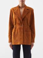 Giuliva Heritage - The Elena Single-breasted Suede Jacket - Womens - Brown