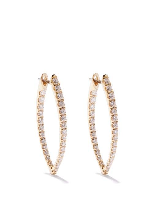 Ladies Fine Jewellery Melissa Kaye - Cristina Medium Diamond & 18kt Gold Earrings - Womens - Yellow Gold
