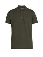 Matchesfashion.com Bottega Veneta - Logo Embroidered Cotton Polo Shirt - Mens - Green