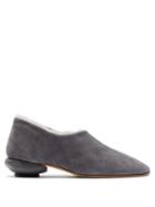 Matchesfashion.com Gray Matters - Facile Shearling Lined Suede Loafers - Womens - Grey