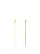 Matchesfashion.com Saint Laurent - Ysl-logo Drop Earrings - Womens - Gold