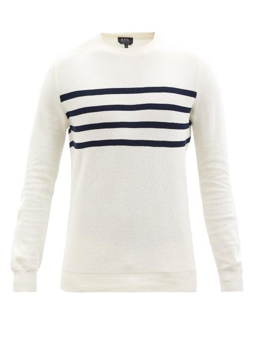 A.p.c. - Raphael Striped Cotton Sweater - Mens - Cream