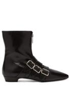 Matchesfashion.com Miu Miu - Buckled Leather Ankle Boots - Womens - Black