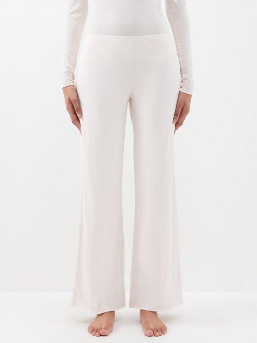 Skin - Double-layer Organic Pima-cotton Pyjama Trousers - Womens - Light Pink