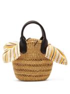 Matchesfashion.com Muu - Mini Tina Woven Straw Basket Bag - Womens - Yellow Multi