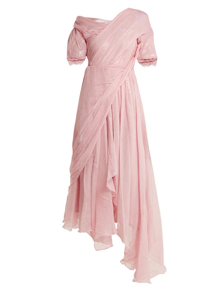 Preen By Thornton Bregazzi Moira Asymmetric Silk-chiffon Dress