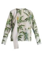 Matchesfashion.com Stella Mccartney - Parrot Print Silk Crepe De Chine Top - Womens - White Print