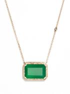 Matchesfashion.com Shay - Portrait Diamond, Onyx & 18kt Rose-gold Necklace - Womens - Green Gold