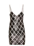 Matchesfashion.com Ashish - Sequin Embellished Silk Mini Dress - Womens - Black White