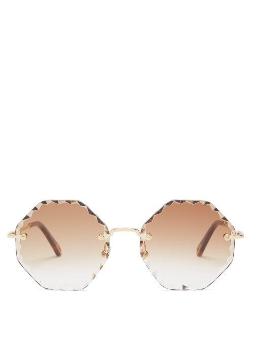 Matchesfashion.com Chlo - Rosie Octagonal Frame Sunglasses - Womens - Brown