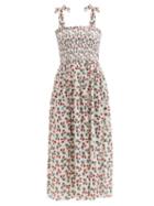 Muzungu Sisters - May Snail-print Smocked Cotton Dress - Womens - White Print
