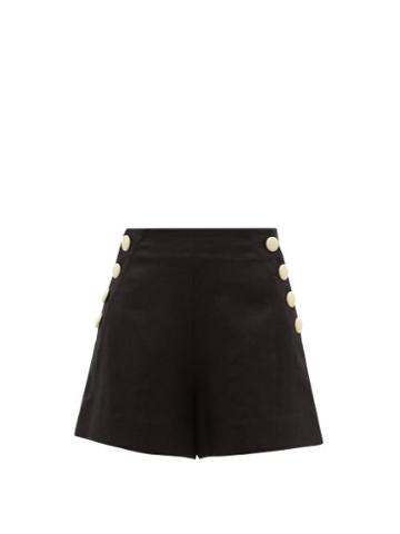 Ladies Beachwear Lisa Marie Fernandez - Buttoned Linen Shorts - Womens - Black