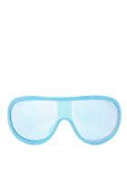 Matchesfashion.com Moncler - Flat Top Mirrored Lens Ski Sunglasses - Womens - Blue