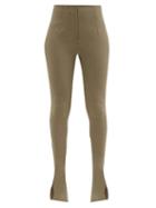 Jacquemus - Obiou Crepe Slim-fit Trousers - Womens - Khaki