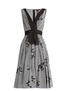 Marc Jacobs Floral-flocked Gingham A-line Dress