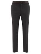 Givenchy - Satin-waist Wool-blend Grain De Poudre Trousers - Mens - Black