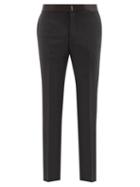 Givenchy - Satin-waist Wool-blend Grain De Poudre Trousers - Mens - Black