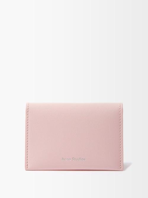 Acne Studios - Foldover Leather Cardholder - Womens - Light Pink