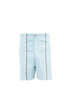Matchesfashion.com P. Le Moult - Striped Brushed-cotton Pyjama Shorts - Mens - Blue Multi