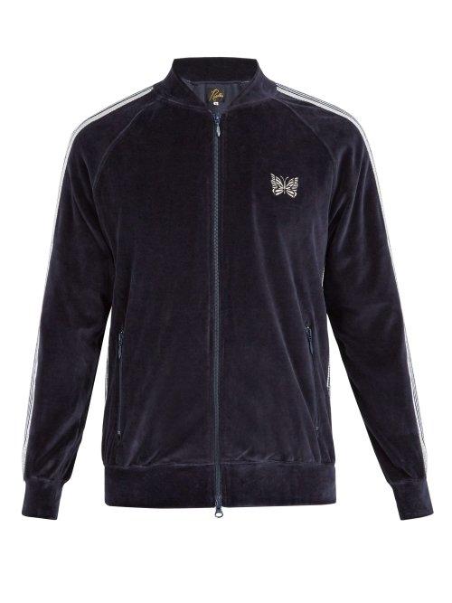 Matchesfashion.com Needles - Side Stripe Velour Track Jacket - Mens - Navy