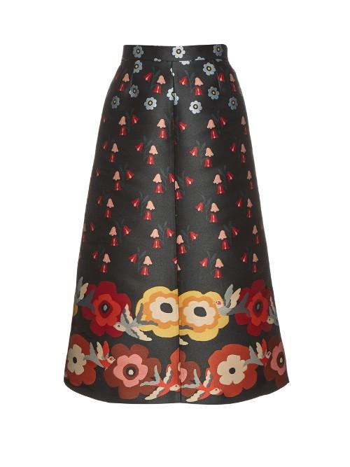 Redvalentino Floral-jacquard A-line Skirt