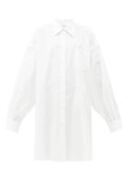 Matchesfashion.com Maison Margiela - Oversized Cotton Shirtdress - Womens - White