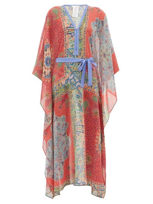 Matchesfashion.com Etro - Printed Chiffon Kaftan - Womens - Red Multi