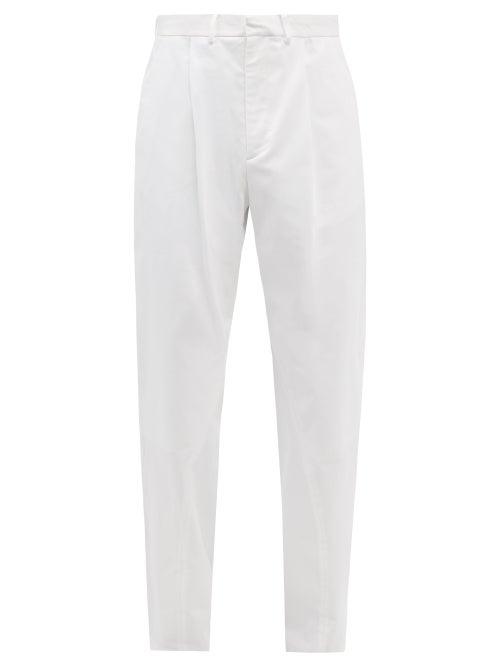 Bianca Saunders - Twisted-seam Cotton-twill Straight-leg Trousers - Mens - White
