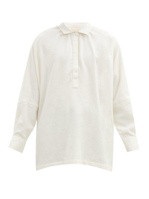 Matchesfashion.com Marrakshi Life - Long-sleeved Cotton-blend Shirt - Mens - Cream