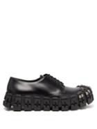 Matchesfashion.com Prada - Studded Cleated Sole Brushed Leather Trainers - Mens - Black