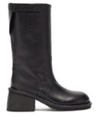 Matchesfashion.com Ann Demeulemeester - Buckled Block-heel Leather Boots - Womens - Black