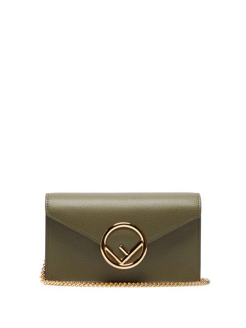 Matchesfashion.com Fendi - Ff Logo Leather Belt Bag - Womens - Khaki
