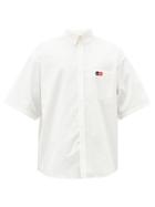 Matchesfashion.com Balenciaga - Corporate Logo-embroidered Cotton Shirt - Mens - White