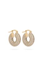 Matchesfashion.com Jil Sander - Zircon-embellished Hoop Earrings - Womens - Crystal