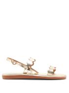 Matchesfashion.com Ancient Greek Sandals - Afros Wavy-strap Leather Slingback Sandals - Womens - Gold