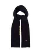 Matchesfashion.com Raf Simons - Logo And Text Embroidered Wool Blend Scarf - Womens - Dark Navy