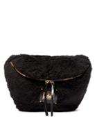 Matchesfashion.com Aries - Elise Shearling Oversized Belt Bag - Womens - Black
