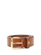 Gucci - Gg-plaque Leather Belt - Mens - Brown