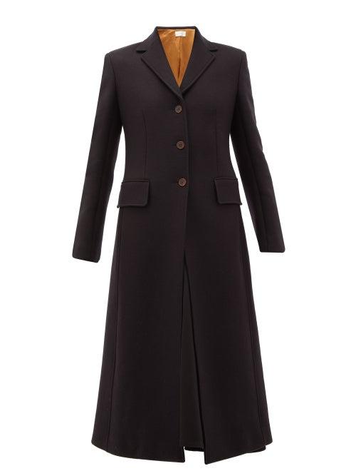 Matchesfashion.com The Row - Sua Single-breasted Wool-blend Twill Coat - Womens - Navy